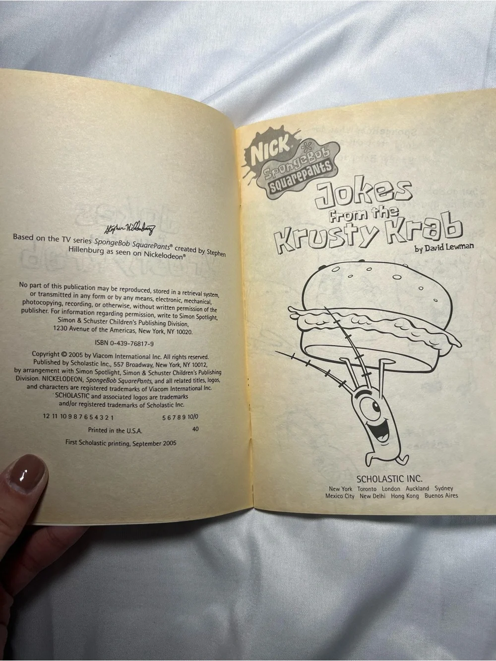 Vintage SpongeBob Book‎ Lot 2 Nickelodeon Scholastic Krusty Krab Jokes Y2K